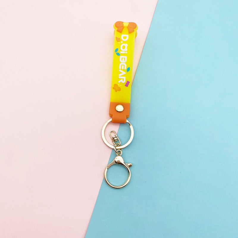 Wholesale Soft Glue Transparent Bow Lanyard Keychains